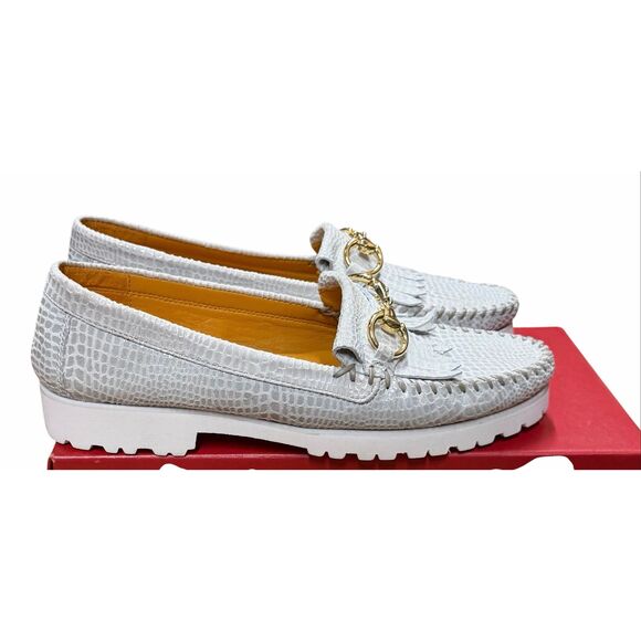 Robert Zur Broadwick Croc in White NWB Size 9 1/2AA